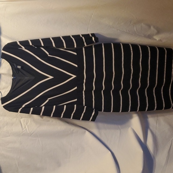 WHBM Stripe Bodycon Midi Dress SZ 00 - Picture 1 of 7